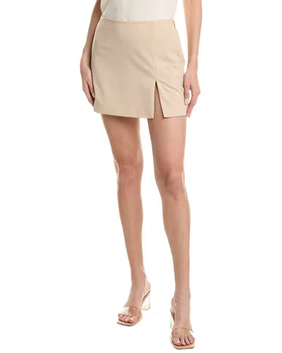 Shop Bcbgmaxazria Mini Skirt In Beige