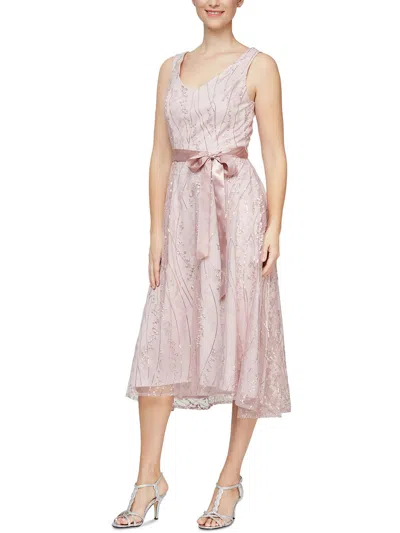 Shop Alex & Eve Womens Embellished Polyester Cocktail And Party Dress In Pink