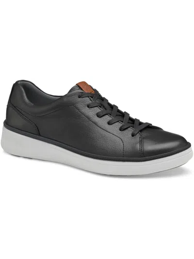 Shop Johnston & Murphy Foust Mens Leather Casual And Fashion Sneakers In Black