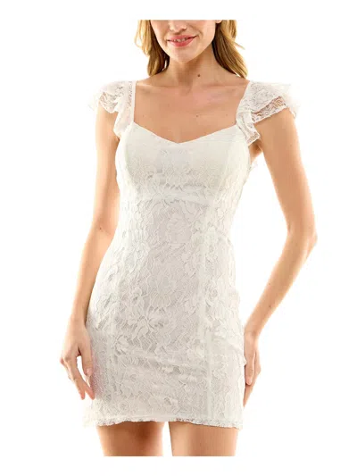 Shop City Studios Juniors Womens Lace Bodycon Dress In White
