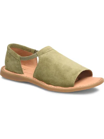 Shop Born Cove Modern Womens Leather Open Toe Slip-on Shoes In Green