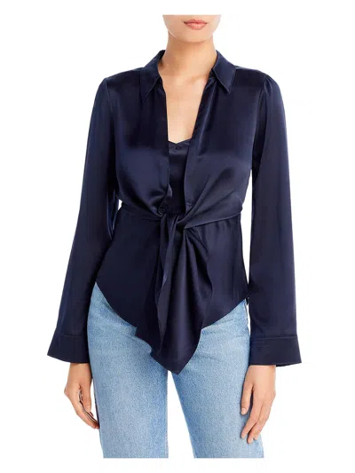 Shop Cinq À Sept Ally Womens Silk Blouse In Blue