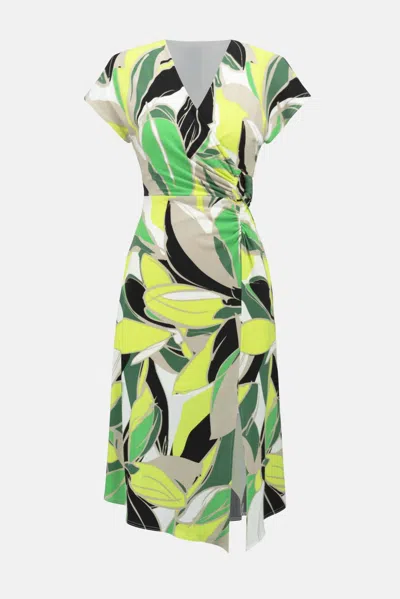 Shop Joseph Ribkoff Tropical Print Silky Knit Dress In Vanilla/multi In Green