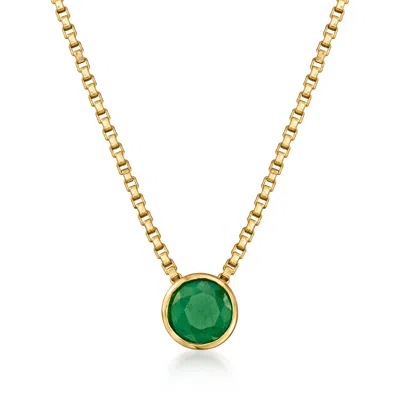 Shop Ross-simons Emerald Necklace In 18kt Gold Over Sterling In Green
