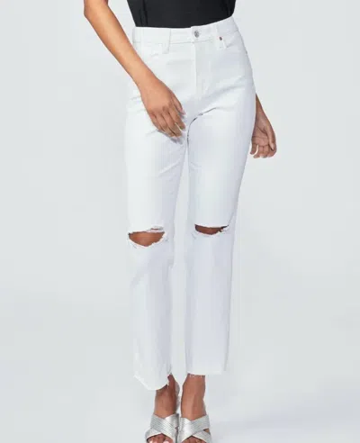 Shop Paige Noella High Rise Jeans In Soft Ecru Destructed In White