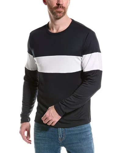 Theory Men's Striped Crewneck Henley In Black