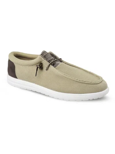 Shop Sun + Stone Brian Mens Canvas Boat Shoes In Beige