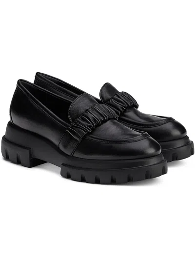Shop Agl Attilio Giusti Leombruni Celeste Womens Leather Loafers In Black