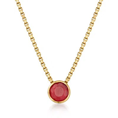 Shop Ross-simons Ruby Necklace In 18kt Gold Over Sterling In Red