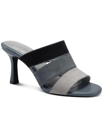 Shop Alfani Westi Womens Faux Suede Mule Sandals In Grey