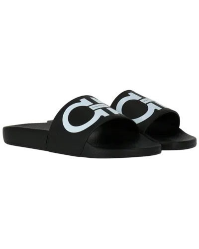 Shop Ferragamo Groovy Rubber Slide In Black