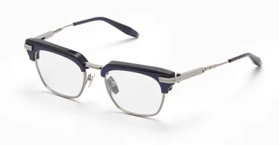 Shop Akoni Eyeglasses In Navy Blue, Palladium