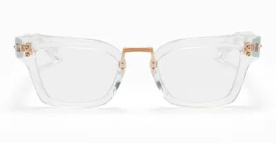 Akoni Luna - Crystal Clear / Brushed White Gold Rx Glasses In Crystal Clear