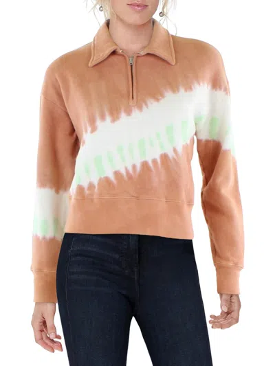 Shop Re/done 70s Womens Tie-dye 1/2 Zip Sweatshirt In Pink