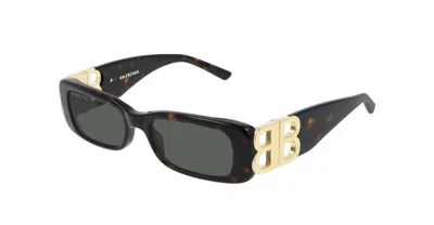 Shop Balenciaga Sunglasses In Shiny Dark Havana