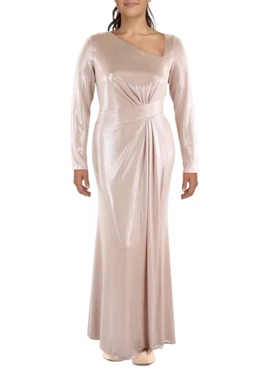 Shop Lauren Ralph Lauren Shadina Womens Metallic Long Evening Dress In Multi