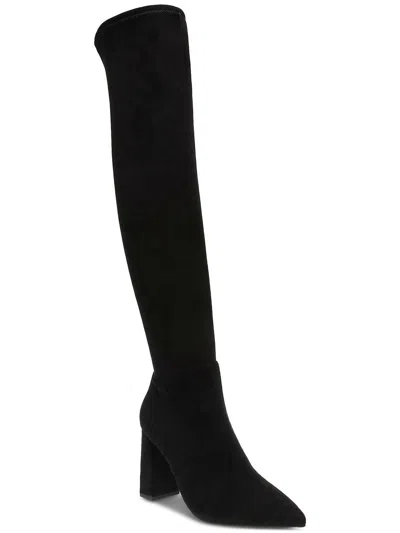Shop Wild Pair Eileene Womens Faux Suede Pointed Toe Over-the-knee Boots In Black