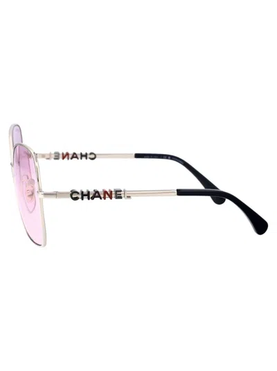 Pre-owned Chanel Sunglasses In C124p5 Silver