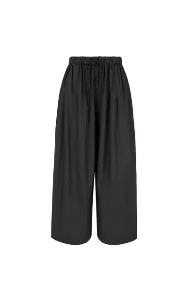 Shop Monica Nera Women's Wide Leg Cotton Pants In Black
