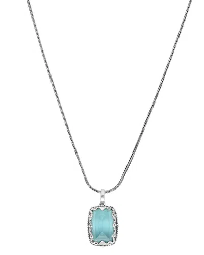 Shop Konstantino Silver Gemstone Necklace In Blue