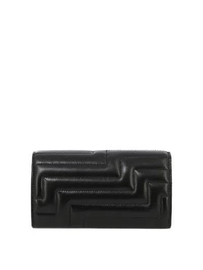 Shop Jimmy Choo "avenue" Wallet With Pearl Strap In Black