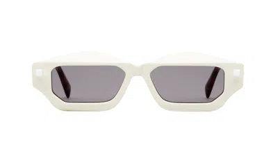Shop Kuboraum Sunglasses In Ivory, Red