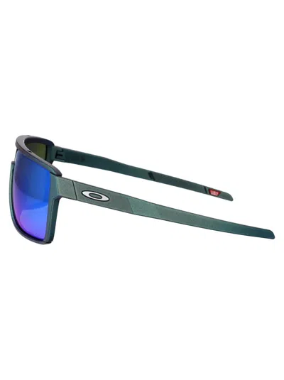 Shop Oakley Sunglasses In 914713 Matte Silver/blue Colorshift