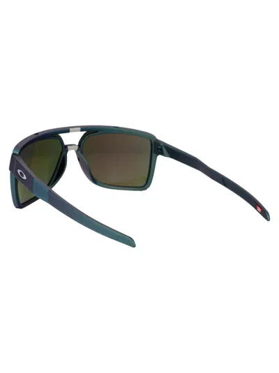Shop Oakley Sunglasses In 914713 Matte Silver/blue Colorshift