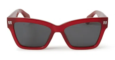 Shop Off-white Sunglasses In Burgundy