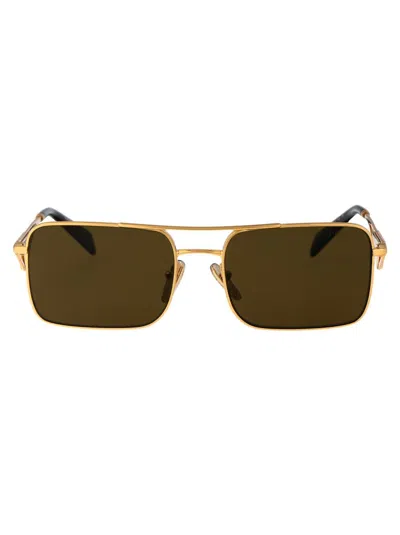Shop Prada Sunglasses In 15n01t Matte Gold