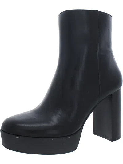 Shop Alfani Galsuenda Womens Faux Leather Booties In Black