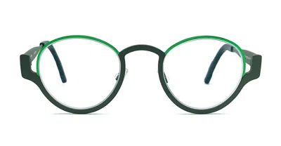 Shop Theo Eyewear Eyeglasses In Green Matte