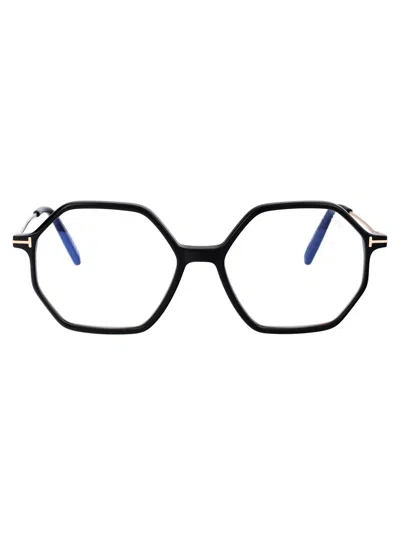 Tom Ford Blue Light Block Cat Eye Ladies Eyeglasses Ft5949-b 001 56 In 001 Nero Lucido