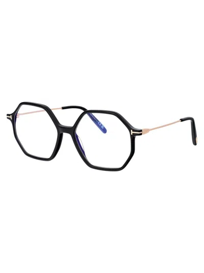 Tom Ford Blue Light Block Cat Eye Ladies Eyeglasses Ft5949-b 001 56 In 001 Nero Lucido