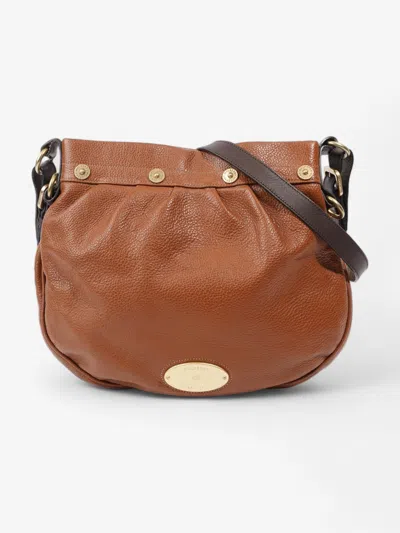Shop Mulberry Mitzy Messenger Oak Grained Leather Shoulder Bag In Brown
