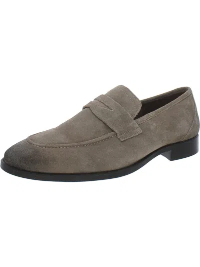 Shop Thomas & Vine Mens Suede Loafers In Grey