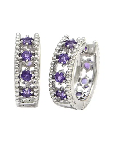 Shop Andrea Candela Cava Silver 1.76 Ct. Tw. Amethyst Earrings In Purple