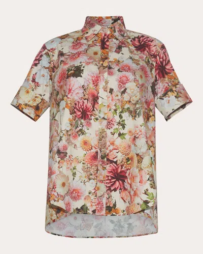 Shop Adam Lippes Women's Poplin Trapeze Shirt In Cream Floral