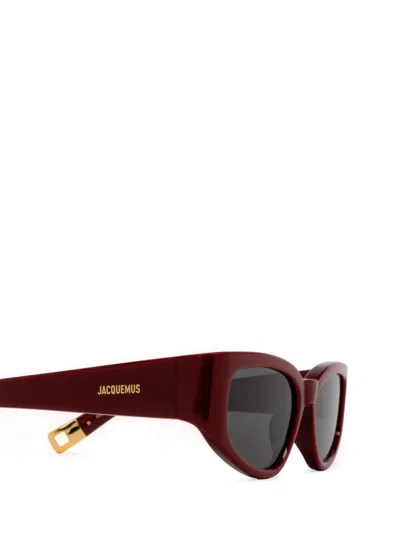 Shop Jacquemus Sunglasses In Burgundy
