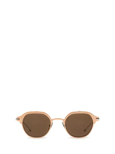 Shop Thom Browne Sunglasses In Rose Gold
