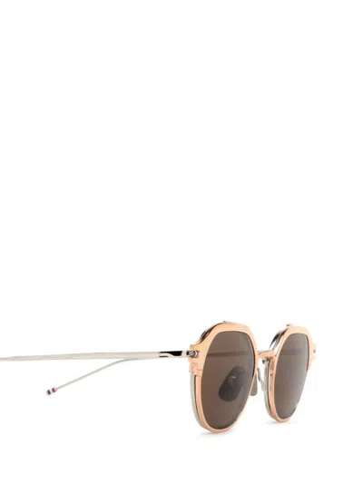 Shop Thom Browne Sunglasses In Rose Gold
