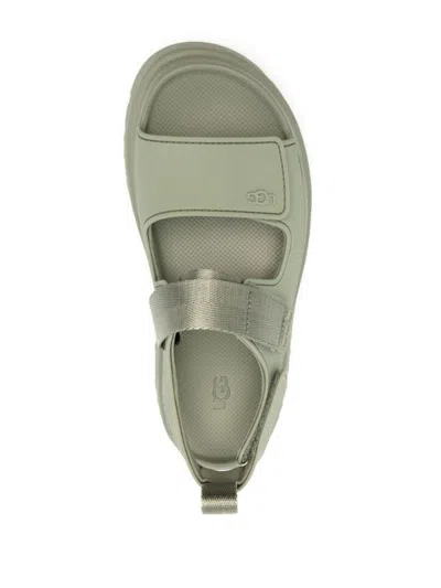 Shop Ugg Goldenglow Logo-embossed Sandals In Shaded Clover