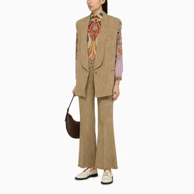 Shop Etro Single-breasted Waistcoat In Beige