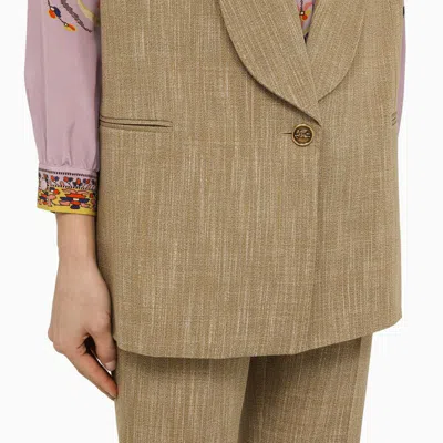 Shop Etro Single-breasted Waistcoat In Beige