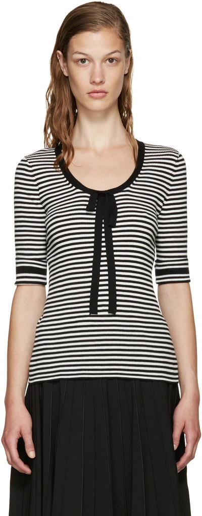 Marc Jacobs Striped Scoop Neck Cotton Sweater