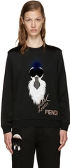 Fendi Karlito Fur-detail Sweatshirt In Black