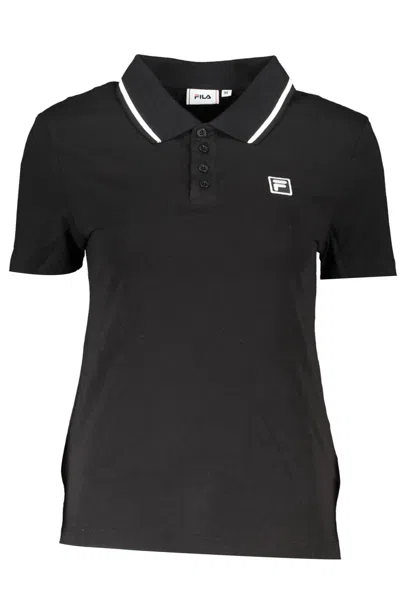 Shop Fila Chic Contrasting Polo With Logo Women's Detail In Black