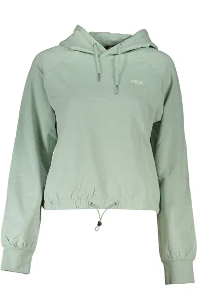 Shop Fila Chic Hooded Sweatshirt With Embroide Women's Logo In Green