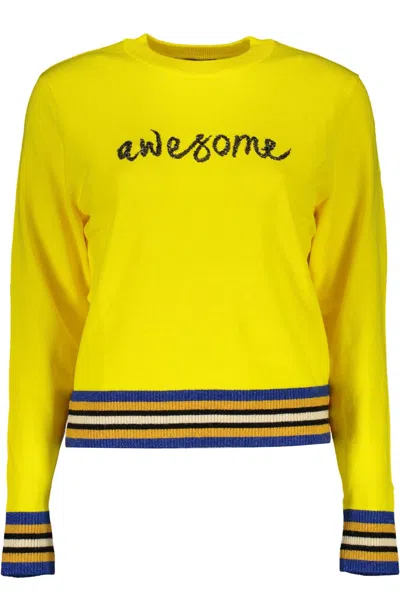 Shop Desigual Radiant Contrast Detail Women's Sweater In Yellow