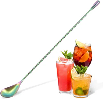 Shop Zulay Bar Spoon & Cocktail Mixing Spoon For Cocktail Shakers In Blue